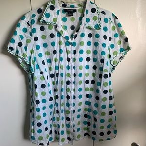 Polka Dot Button Down Blouse